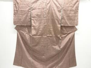 未使用品　縞織り出し手織り紬着物